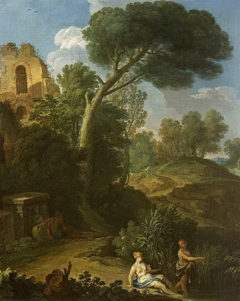 Paesaggio con rovine e due figure - National Trust